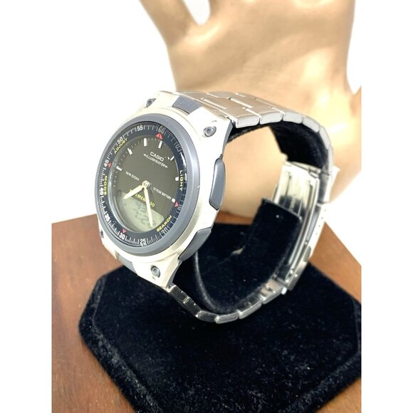 Casio Mens Watch AW80D Illuminator Quartz Black Analog Digital Silver Steel 2747 - Picture 16 of 16